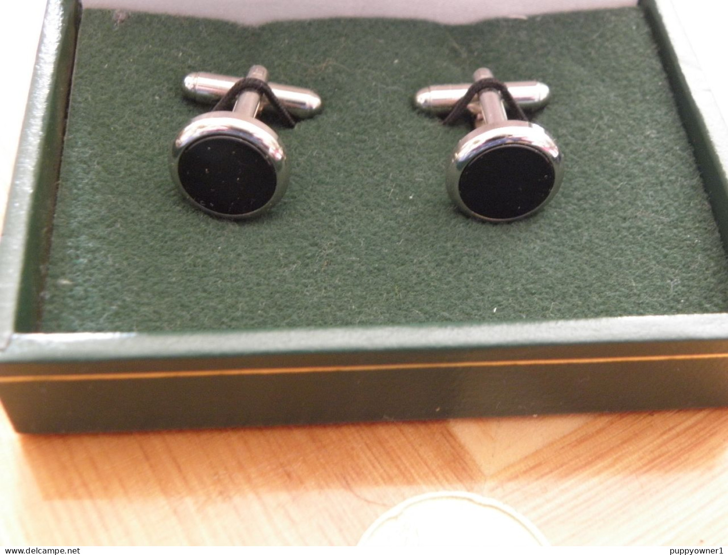 Boutons De Manchette Chrome Et Pierre Noire James  Barry Collection - Andere & Zonder Classificatie