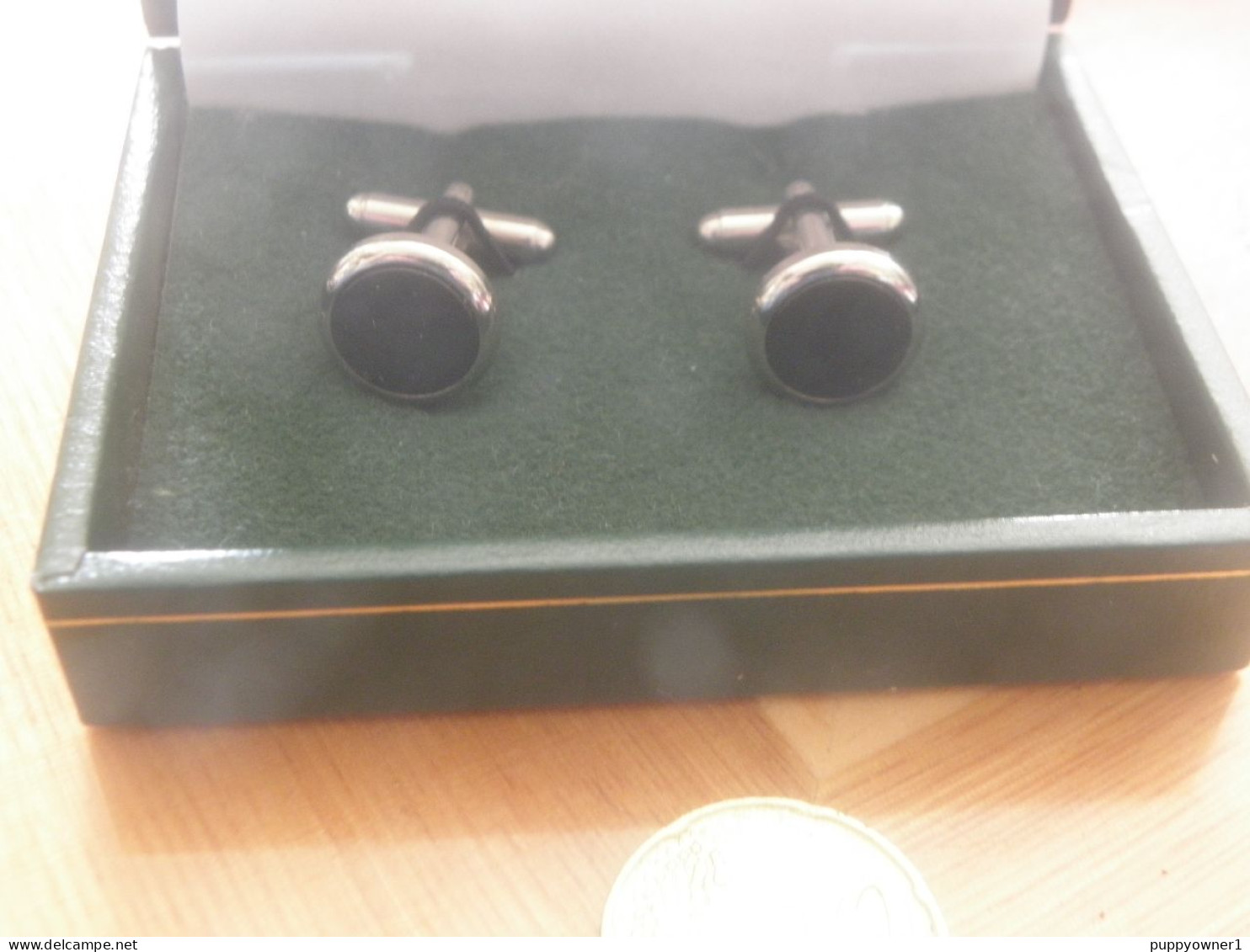 Boutons De Manchette Chrome Et Pierre Noire James  Barry Collection - Andere & Zonder Classificatie