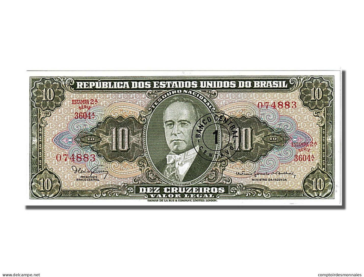 Billet, Brésil, 1 Centavo On 10 Cruzeiros, 1966, NEUF - Brasile