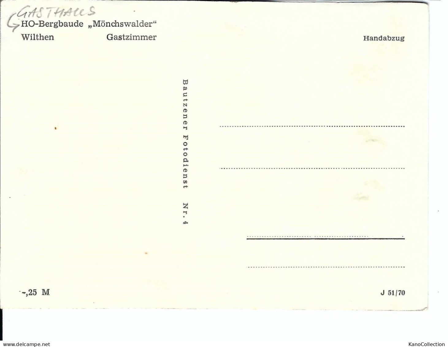 Wilthen, DDR, HO-Bergbaude „Mönchswalder“, Nicht Gelaufen - Freiberg (Sachsen)