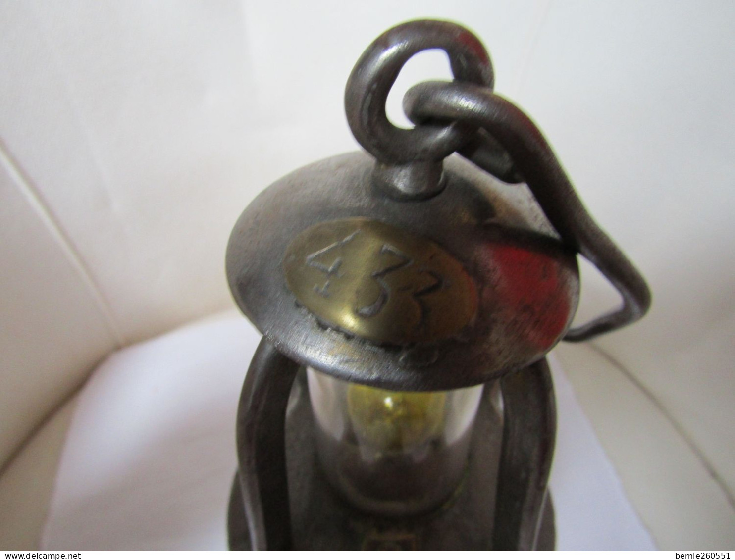 Ancienne Lampe De Mineur Ogival, Type Arras électrique - Herramientas Antiguas