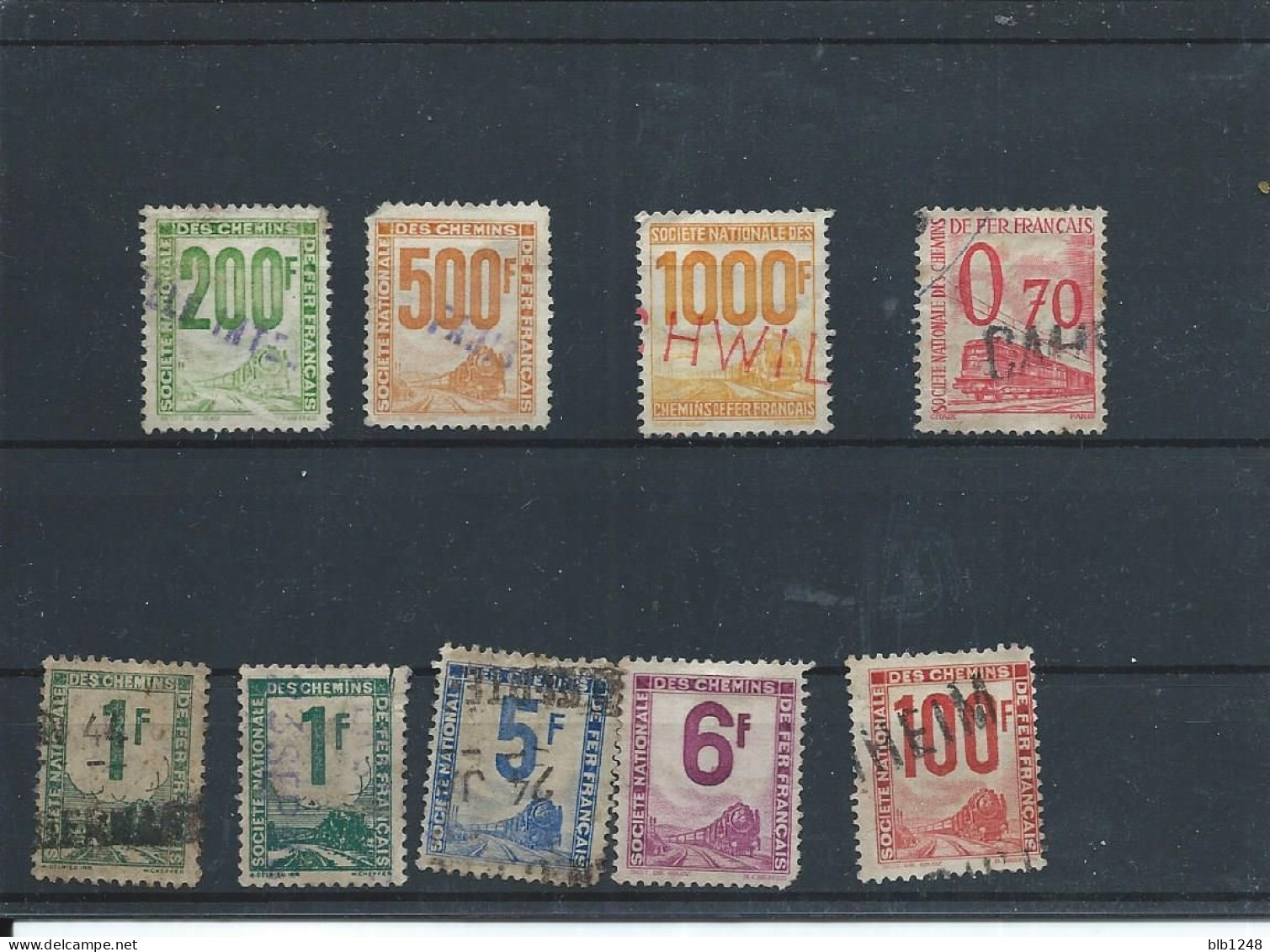 Timbres France  Colis Postaux Lot De 9 Timbres - Usados