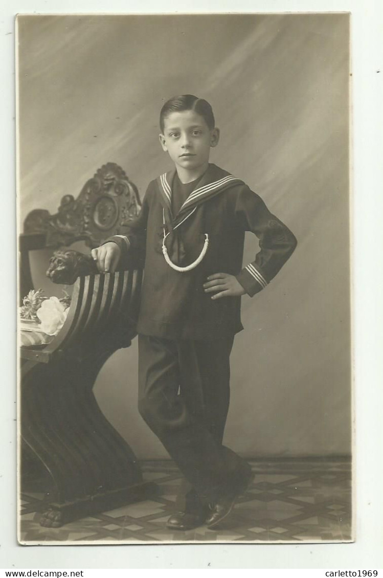 BAMBINO VESTITO DA MARINARETTO - STUDIO FOTOGRAFICO MASSAI PRATO SU CARTA GEVAERT  - NV FP - Prato