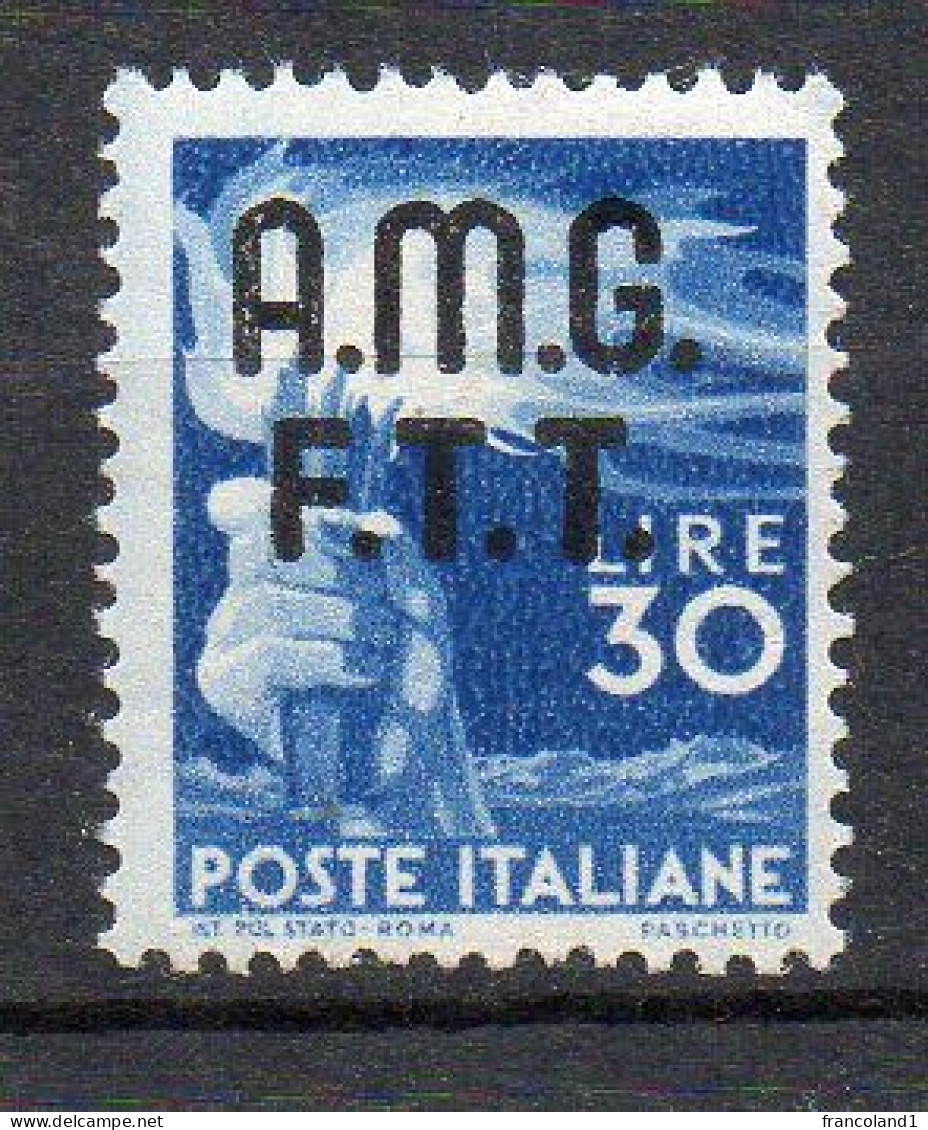 1947 Trieste A N. 15  30 £ Democratica  Integro MNH**  Sassone 450 € - Nuevos
