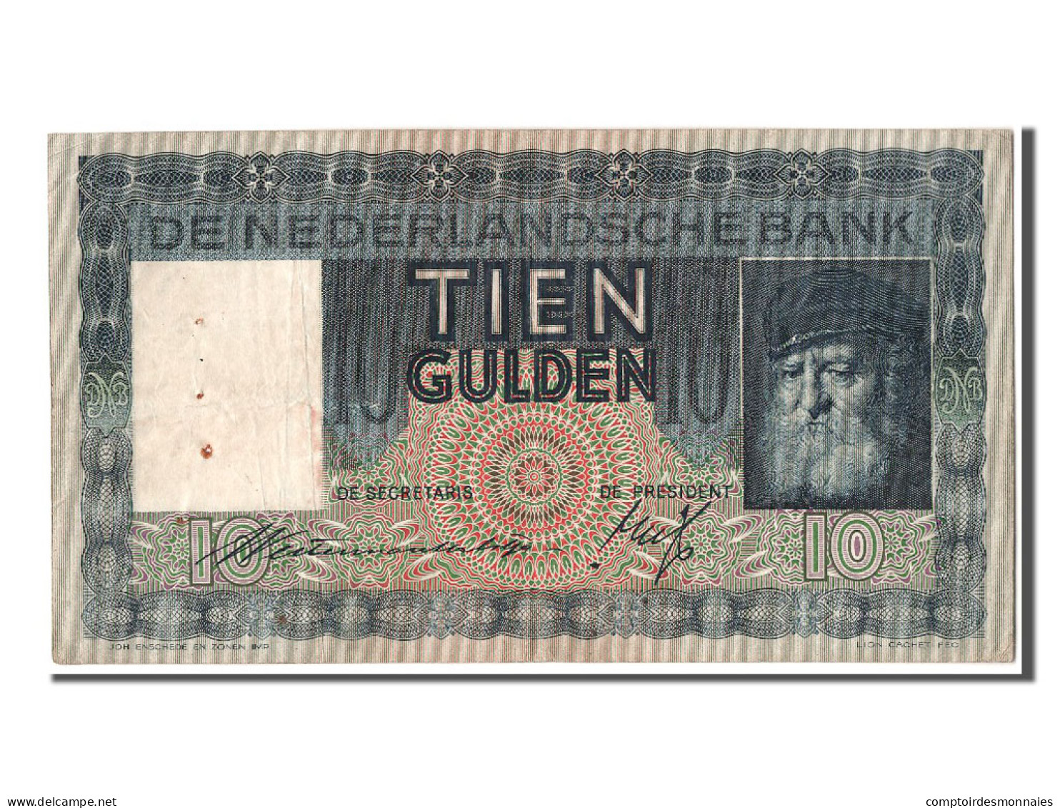 Billet, Pays-Bas, 10 Gulden, 1937, 1937-04-30, TTB - 10 Florín Holandés (gulden)