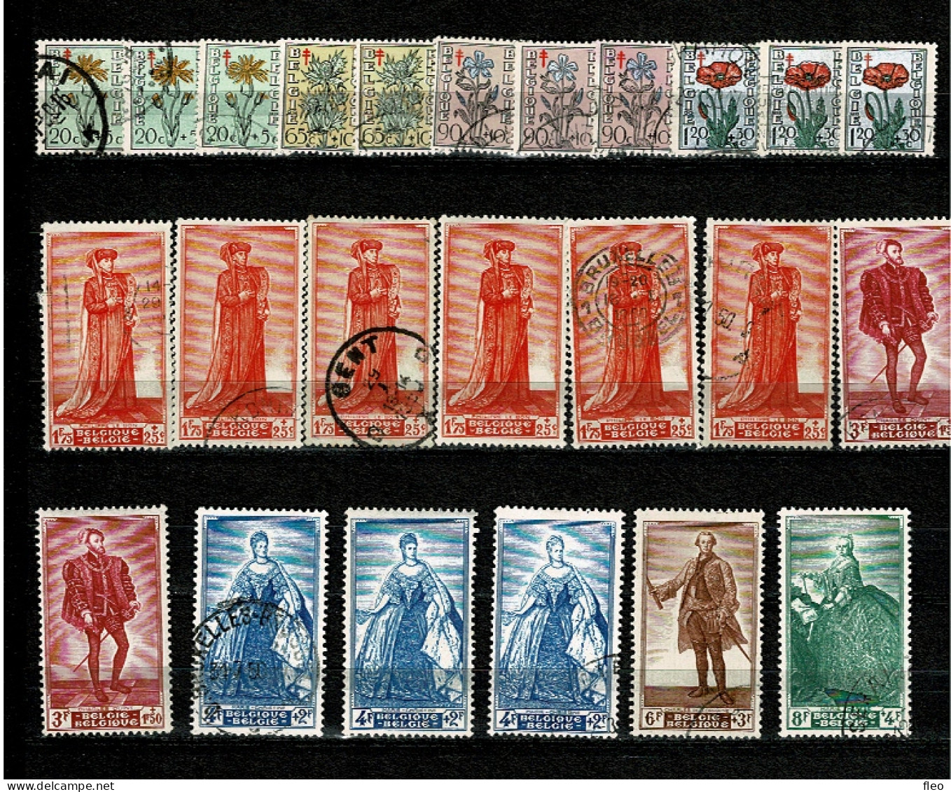 1949 814/822 °+* (24 Timbres) : SENAAT IV - Oblitérés