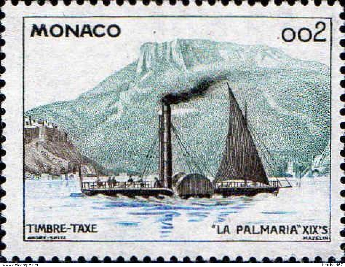 Monaco Taxe N** Yv:57 Mi:60 La Palmaria 19.Siècle - Portomarken