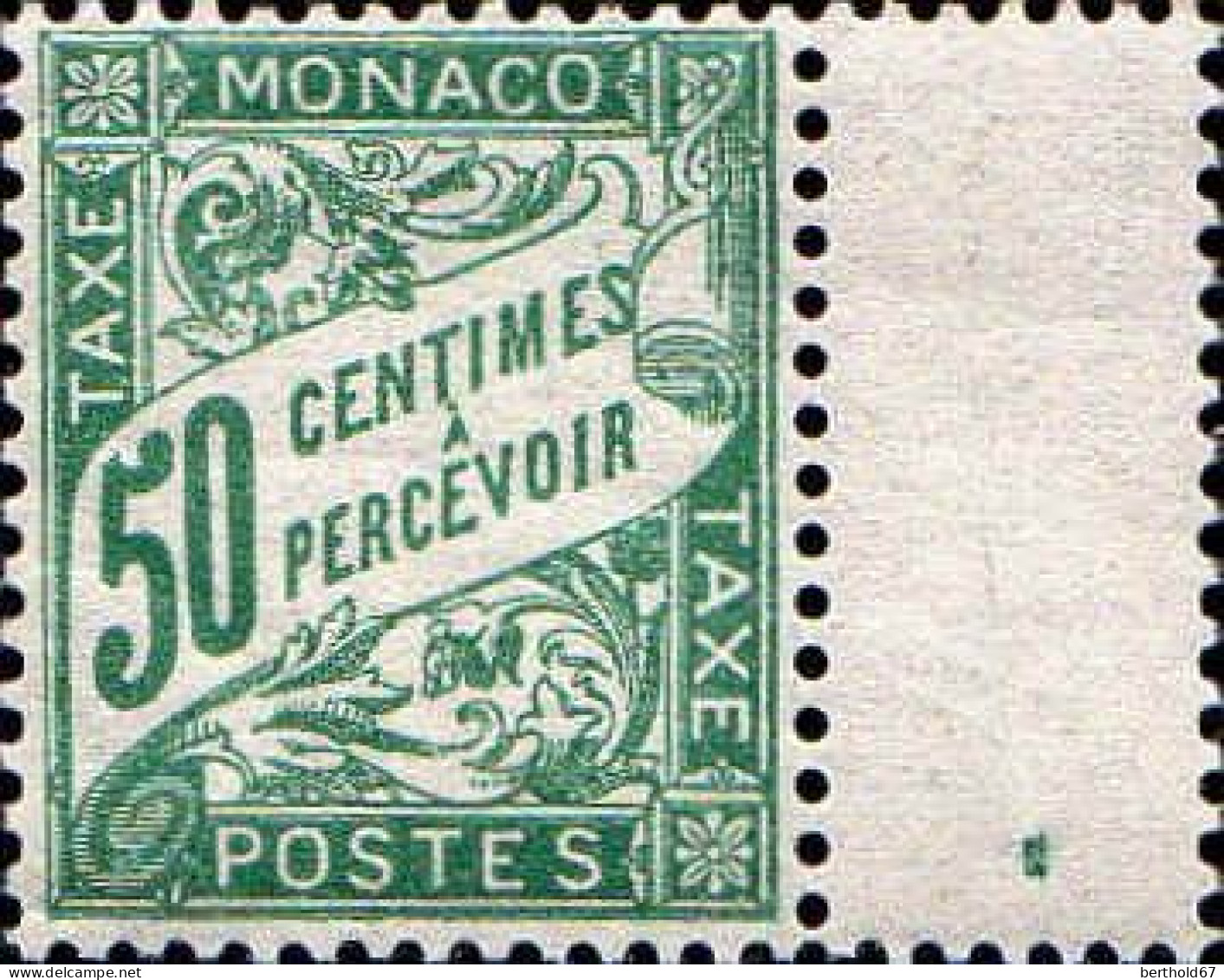 Monaco Taxe N** Yv:20 Mi:16 Banderole De Duval Bord De Feuille - Postage Due