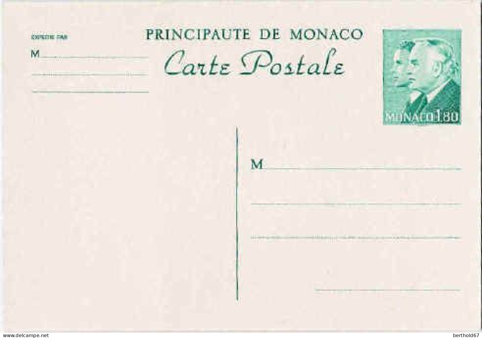 Monaco Entier-P N** Yv:38 Carte Postale Princes Rainer III & Albert - Ganzsachen