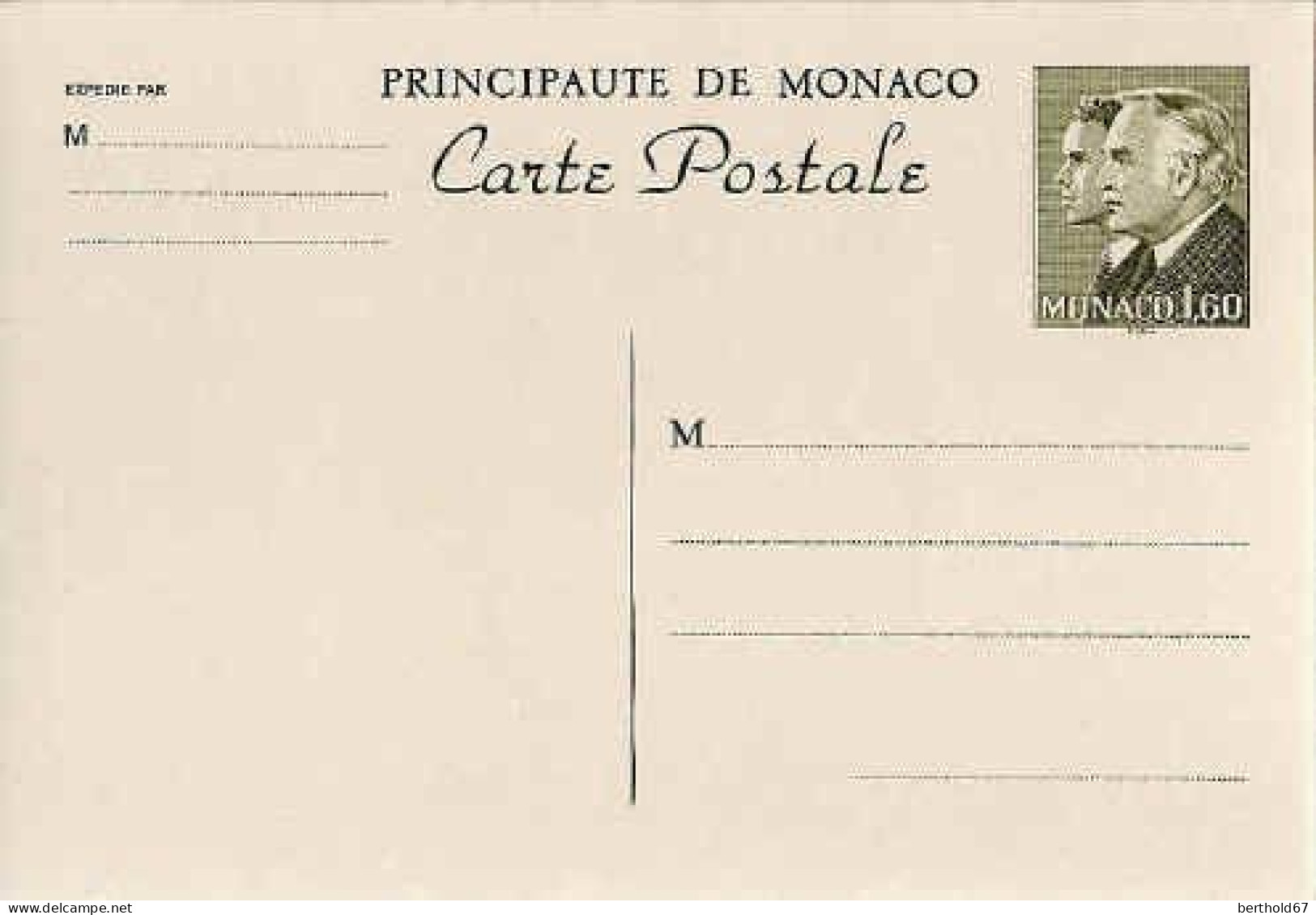 Monaco Entier-P N** Yv:37 Carte Postale Princes Rainer III & Albert - Postwaardestukken