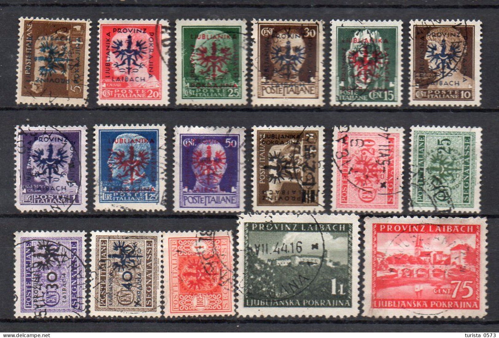 LUBIANA 1944 Occupazione Tedesca  17 Francobolli Diversi Timbrati - Lots & Kiloware (mixtures) - Max. 999 Stamps