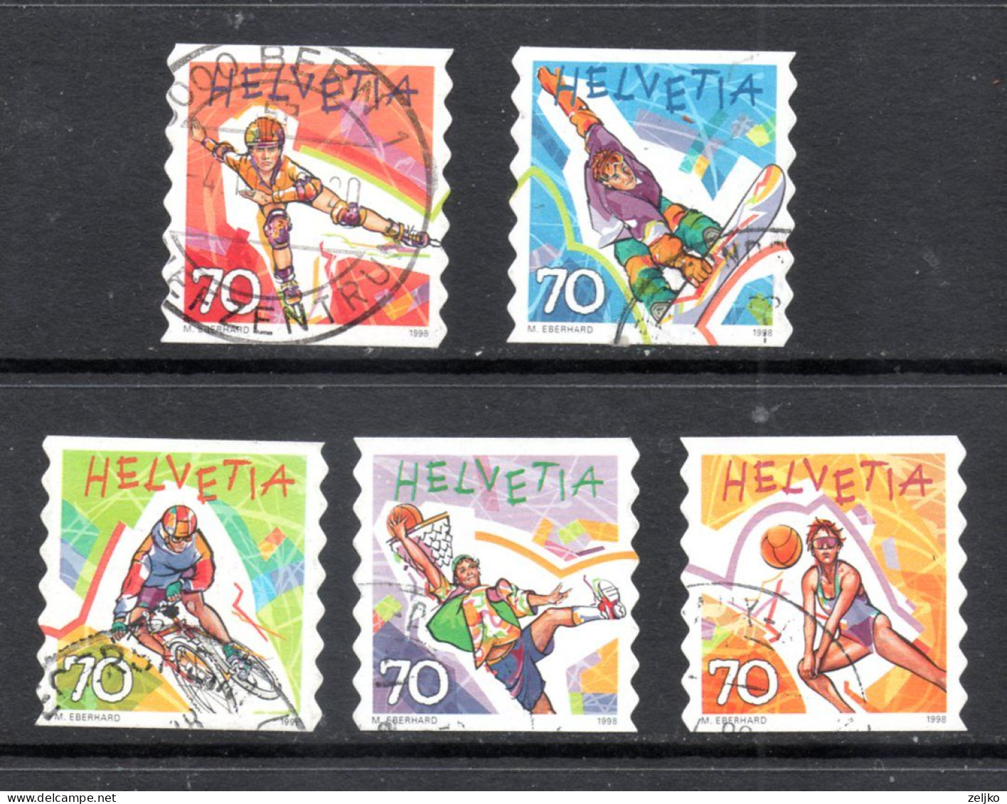 Switzerland, Used, 1998, Michel 1658 - 1662, Sport - Used Stamps