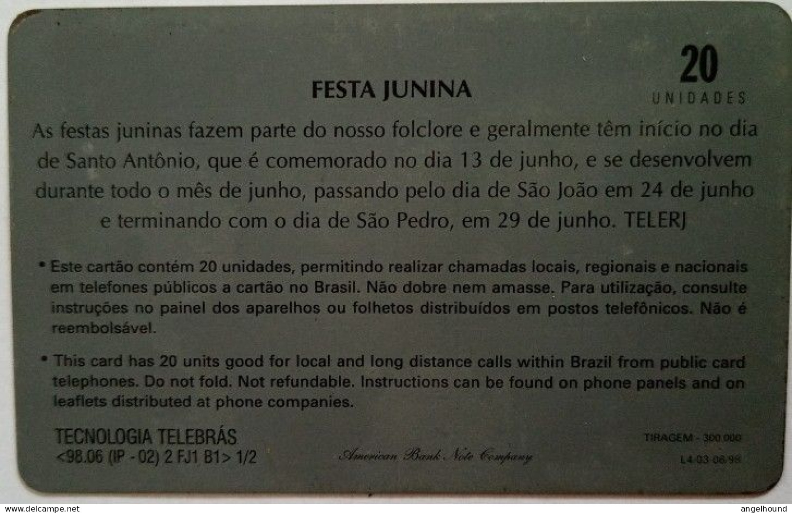 Brazil 20 Units - Festa Junina - Brasilien