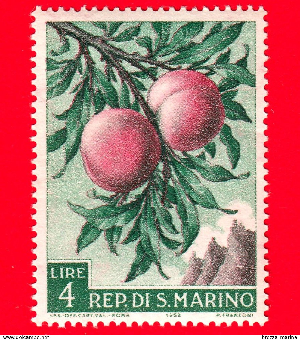 Nuovo - MNH - SAN MARINO - 1958 - Prodotti Agricoli - Pesche - 4 - Neufs