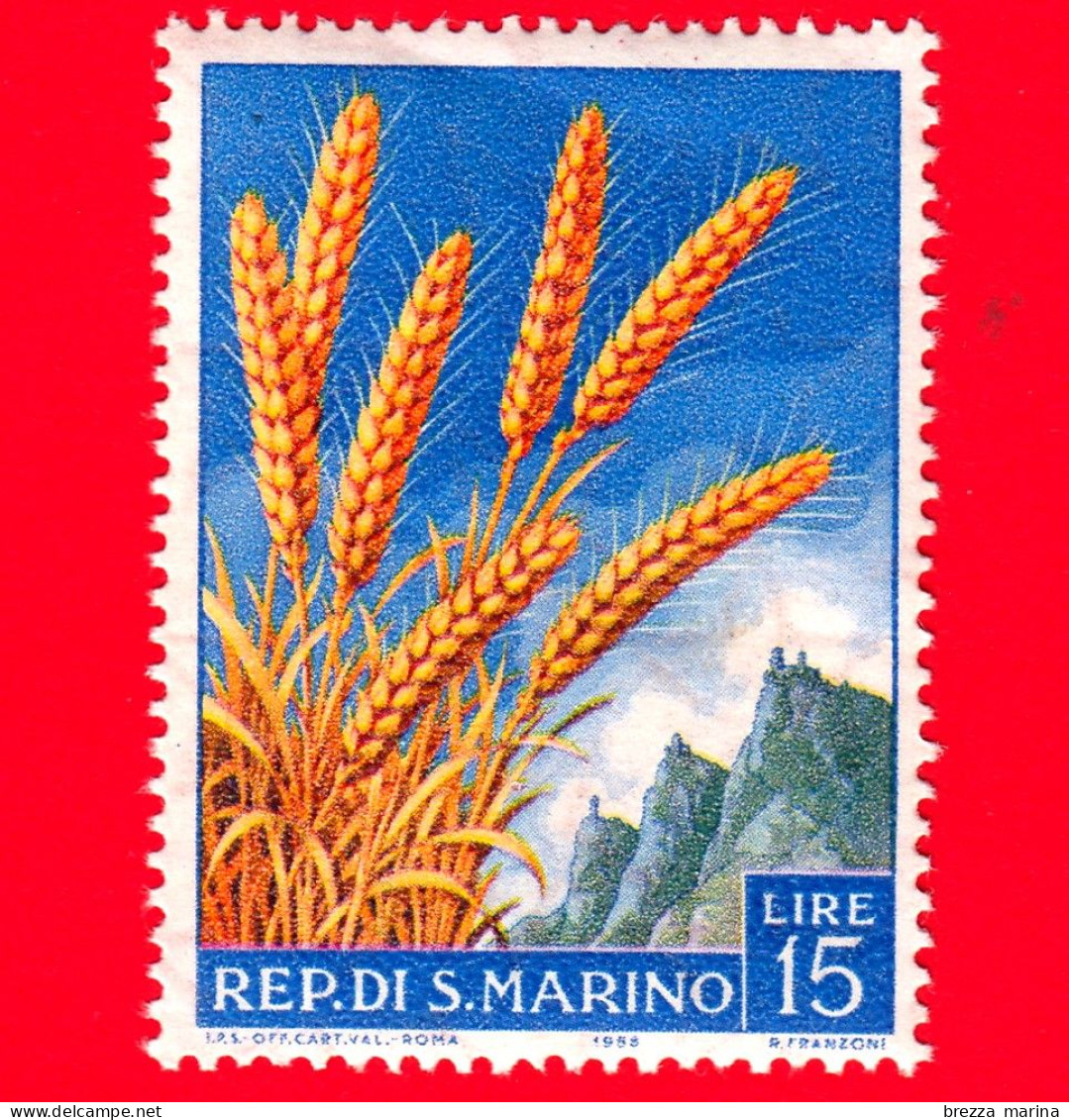 Nuovo - MNH - SAN MARINO - 1958 - Prodotti Agricoli - Frumento - 15 - Ongebruikt