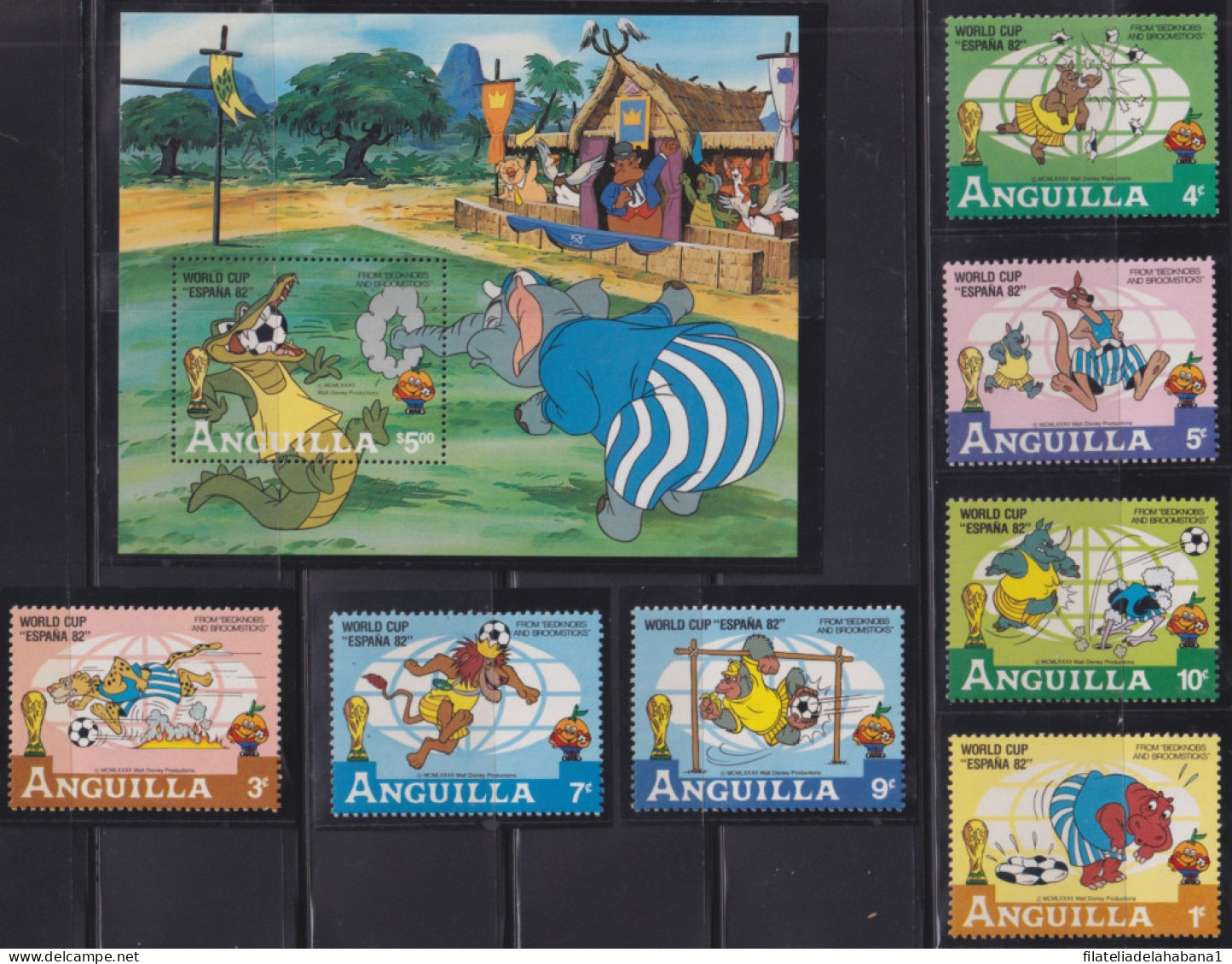 F-EX49403 ANGUILLA MNH 1982 WORLD SOCCER FOOTBALL CUP DISNEY DONALD MICKEY MOUSE.  - 1982 – Espagne