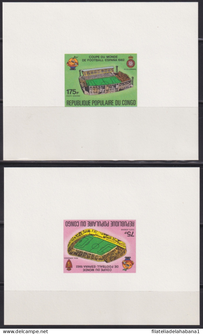 F-EX49396 CONGO MNH 1981 CHAMPIONSHIP SOCCER FOOTBALL IMPERFORATED SHEET PROOF.  - 1982 – Espagne