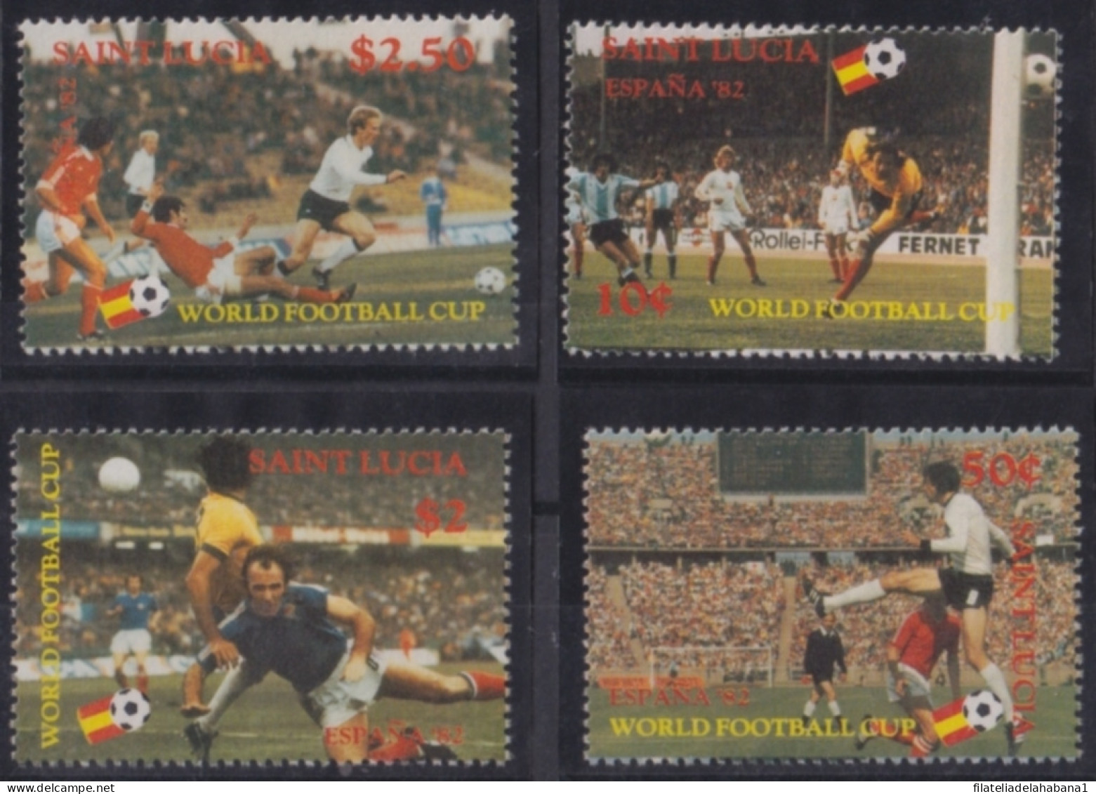 F-EX49498 ST LUCIA MNH 1982 CHAMPIONSHIP SOCCER FOOTBALL SET.  - 1982 – Espagne