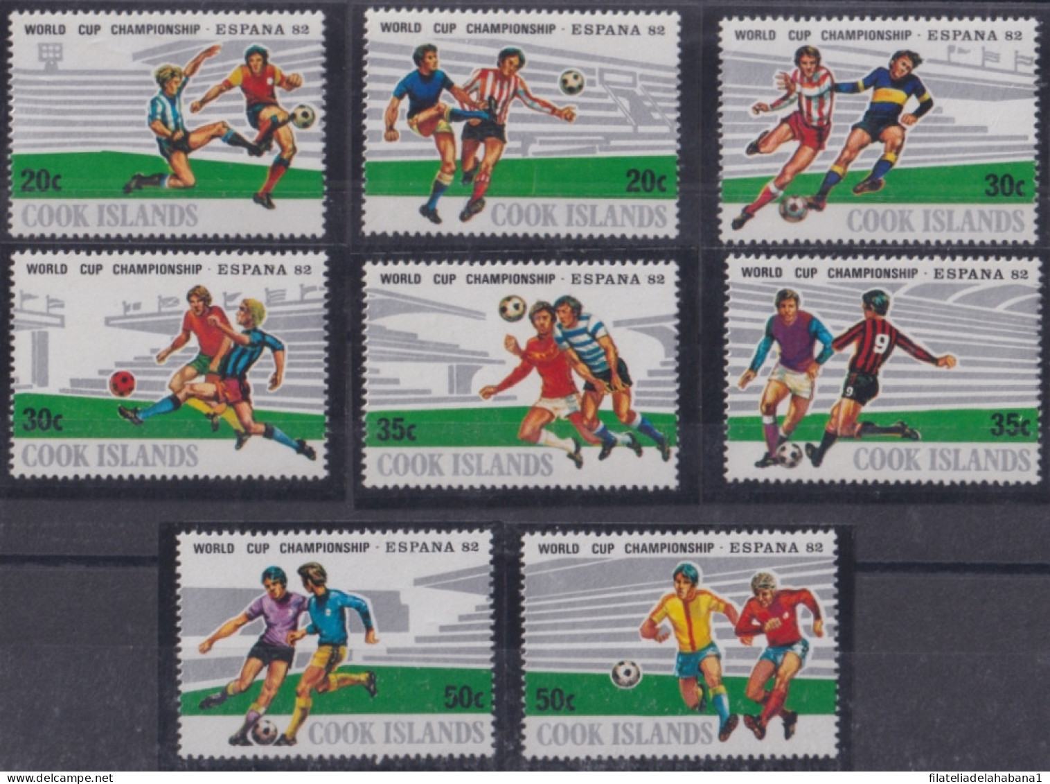 F-EX49496 COOK IS MNH 1982 CHAMPIONSHIP SOCCER FOOTBALL SET.  - 1982 – Spain