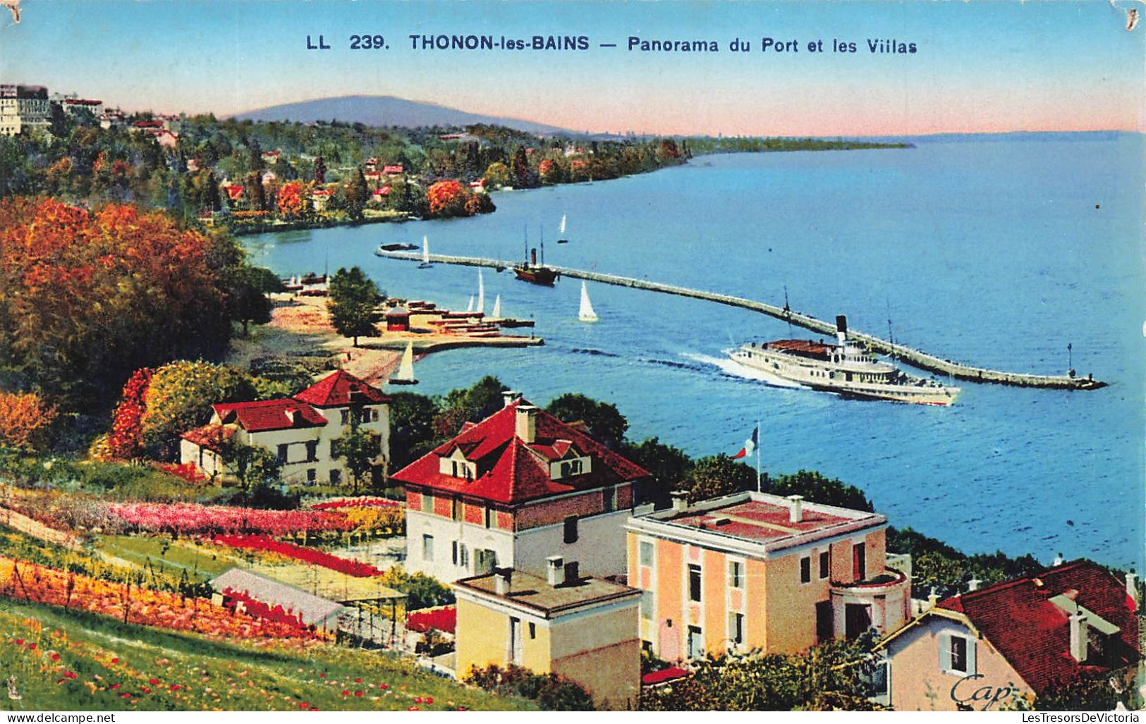 FRANCE - Thonon Les Bains - Panorama Du Port Et Les Villas - Colorisé - Carte Postale - Thonon-les-Bains