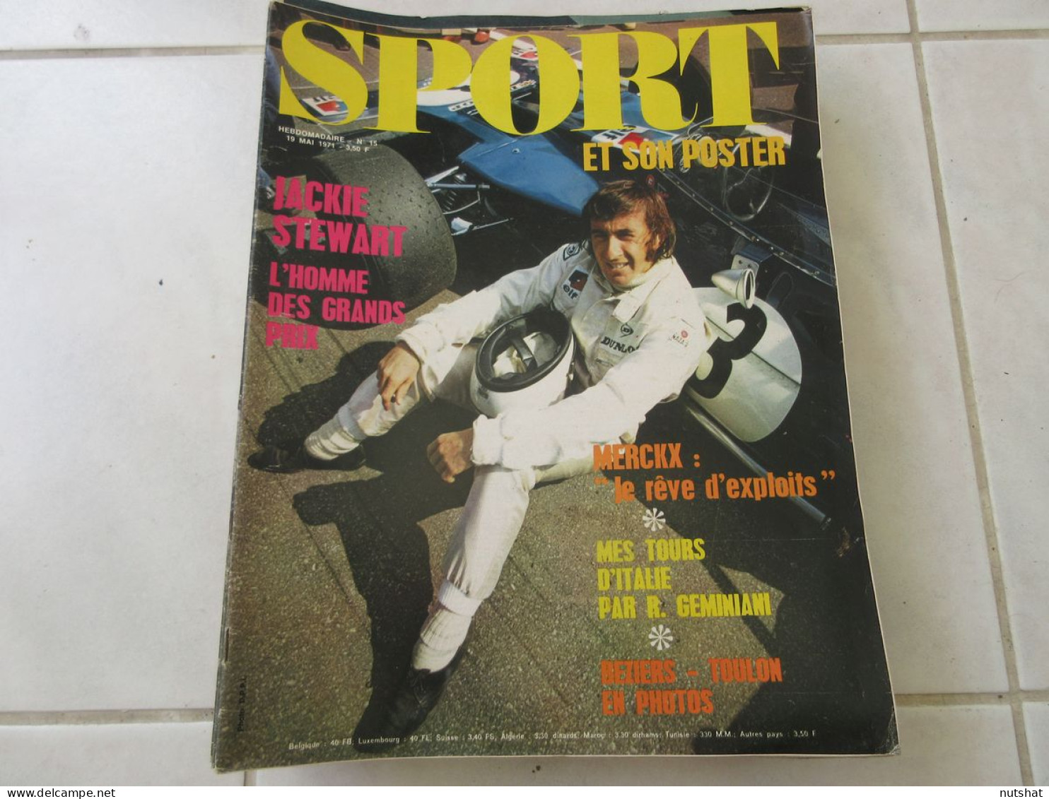SPORT Et Son POSTER 15 19.05.1971 AUTO F1 J. STEWART RUGBY BEZIERS TOULON MERCKX - Sport