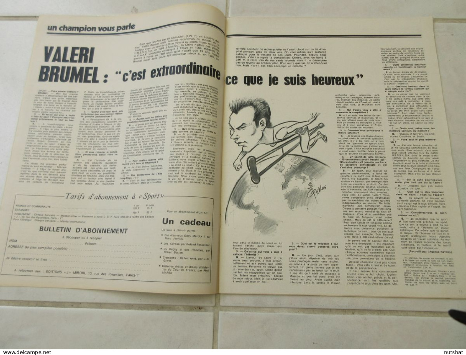 SPORT Et Son POSTER 10 14.04.1971 CYCLISME HISTOIRE PARIS ROUBAIX ATHLE BRUMEL - Sport