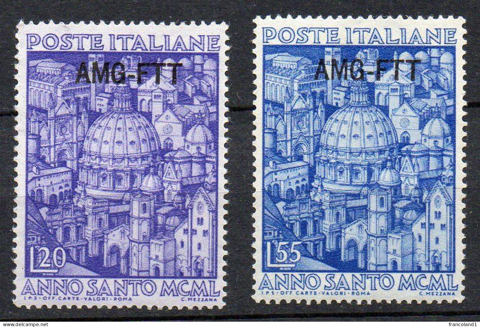 1950 Trieste A - Anno Santo N. 73 - 74 INTEGRI MNH** Sassone 60 € - Ungebraucht