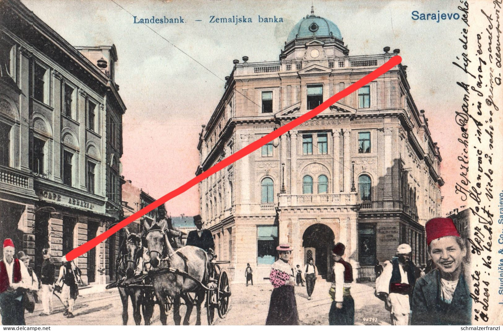 AK Sarajevo Сарајево K U K Landesbank Zemaljska Banka Ulica Marsala Tita Mula Mustafe Bosnien Herzegowina Bosnie Bosnia - Bosnien-Herzegowina