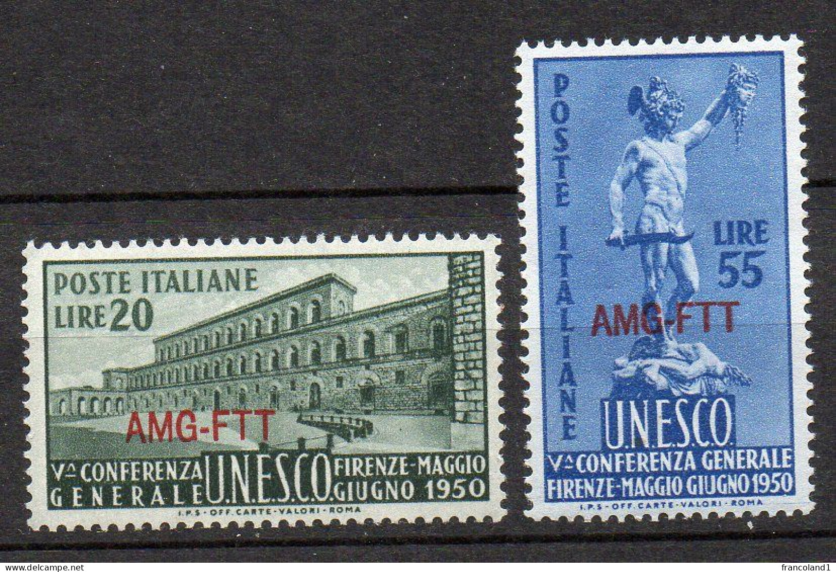 1950 Trieste A - Unesco N. 71 - 72 Integri Serie Completa MNH** Sassone 35 Euro; - Neufs