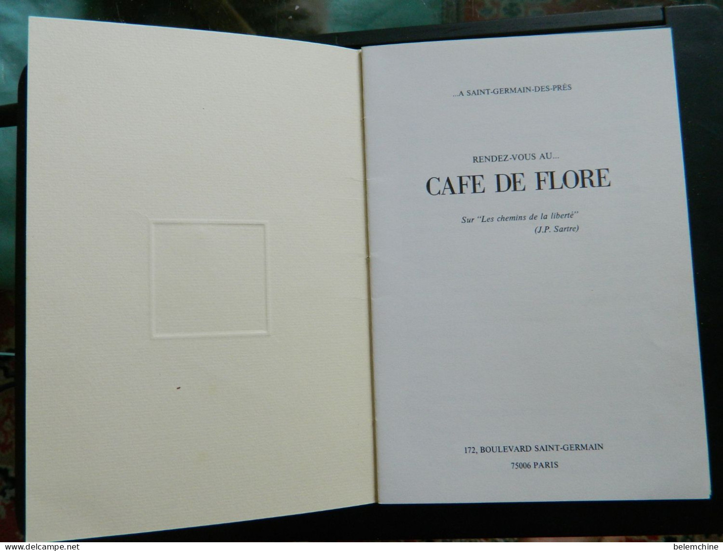 MENU  CARTE DU CAFE DE FLORE FIN DES ANNEES 1980    SAINT GERMAIN DES PRES A PARIS - Menus