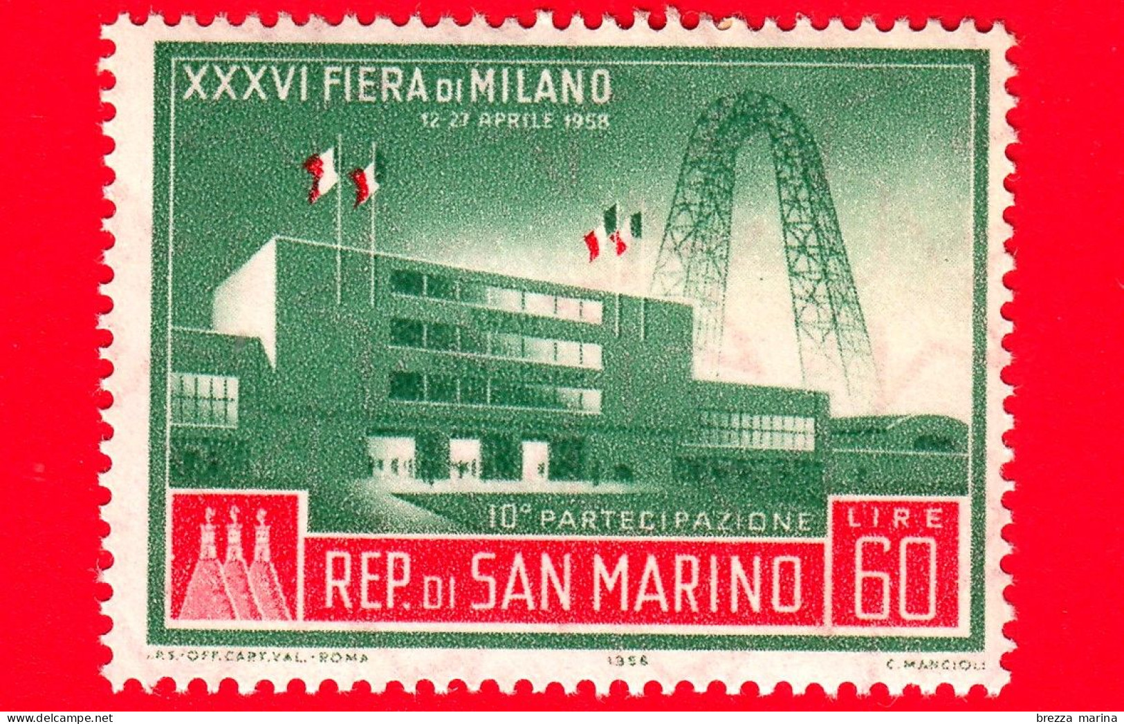 Nuovo - MNH - SAN MARINO - 1958 - XXXVI Fiera Di Milano - 10 Partecipazione - 60 - Neufs