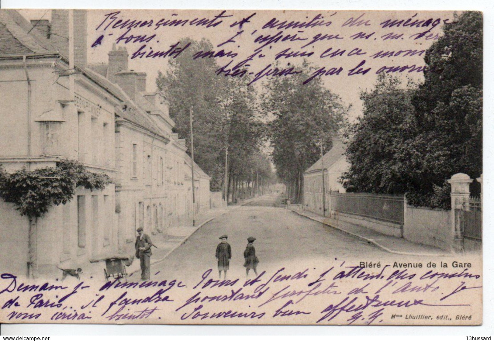 Carte Postale Ancienne Bléré - Avenue De La Gare - Bléré