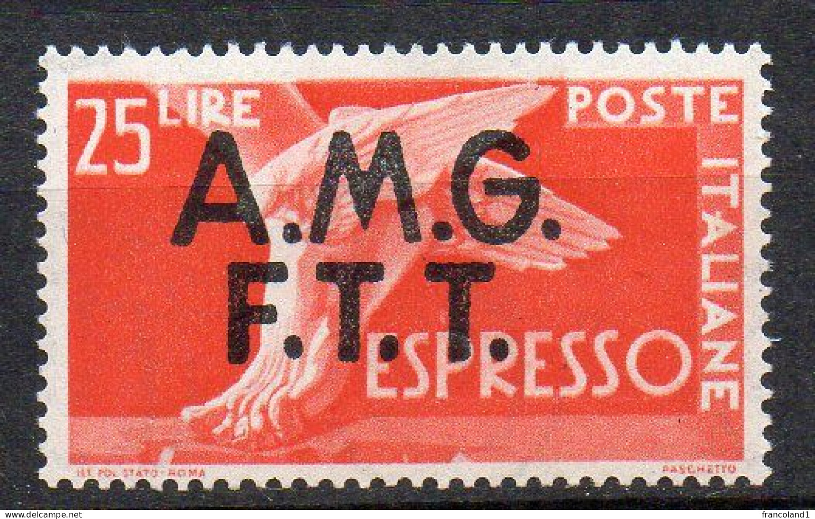 1947 Trieste A - Espresso N 2 Nuovo MLH* Sassone 75 Euro - Express Mail