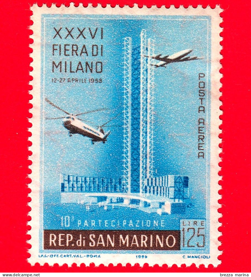 Nuovo - MNH - SAN MARINO - 1958 - XXXVI Elicottero, Aereo E Fiera Di Milano - 10 Partecipazione - 125 - P. Aerea - Poste Aérienne