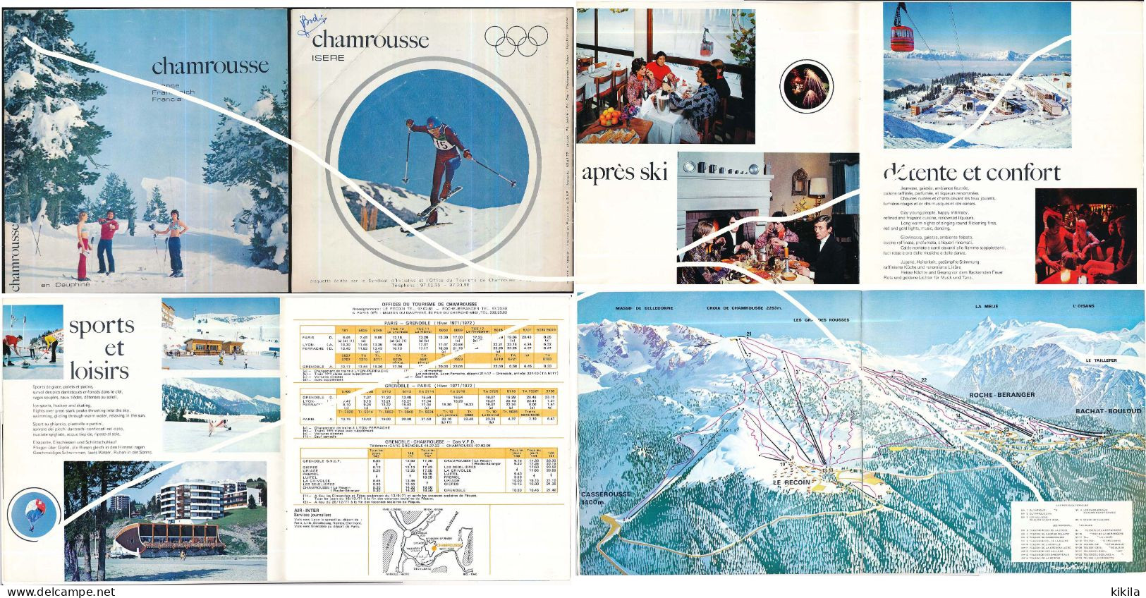 Cahier 20 Pages CHAMROUSSE Xèmes Jeux Olympiques D'Hiver GRENOBLE 1968 Horaire Train De Paris Et Bus  Liste Commerces... - Autres & Non Classés