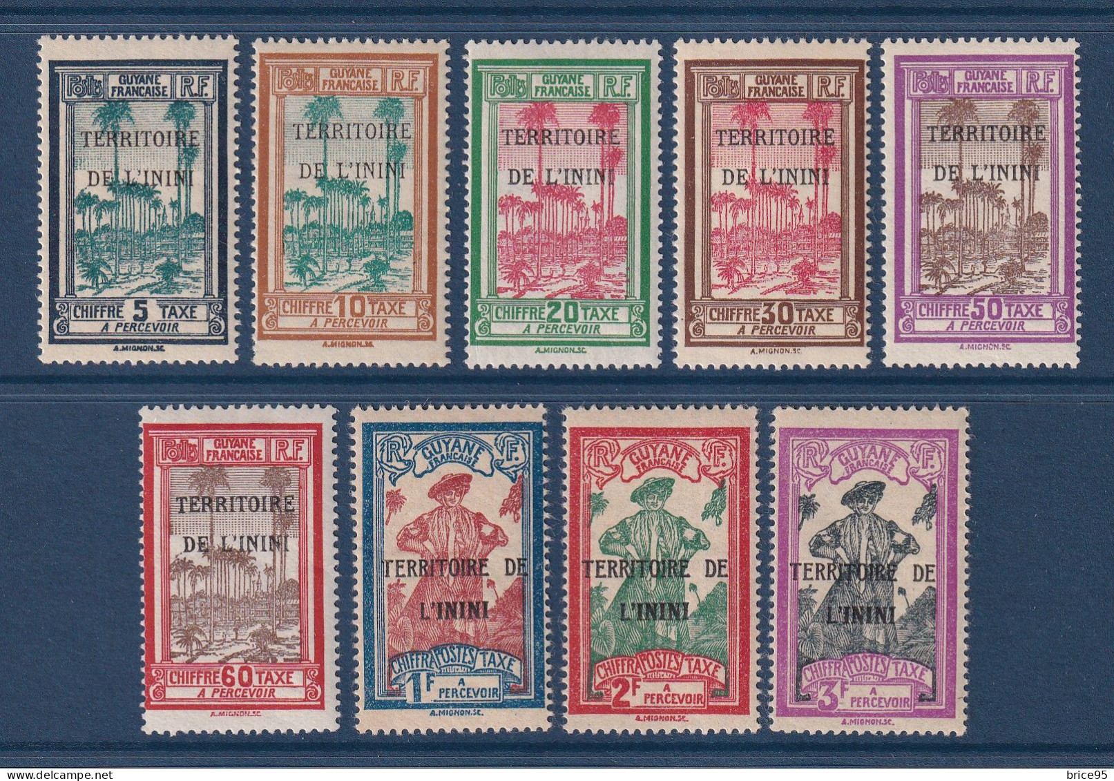 Inini - Taxe - YT N° 1 à 9 * - Neuf Avec Infime Charnière - 1932 à 1941 - Unused Stamps