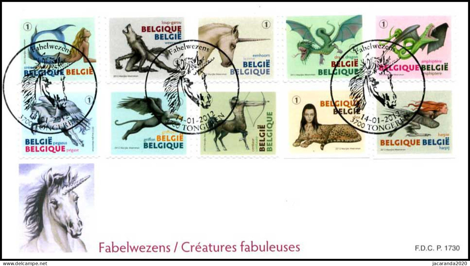 4201/10 - FDC - Fabelwezens P1730 - 2011-2014