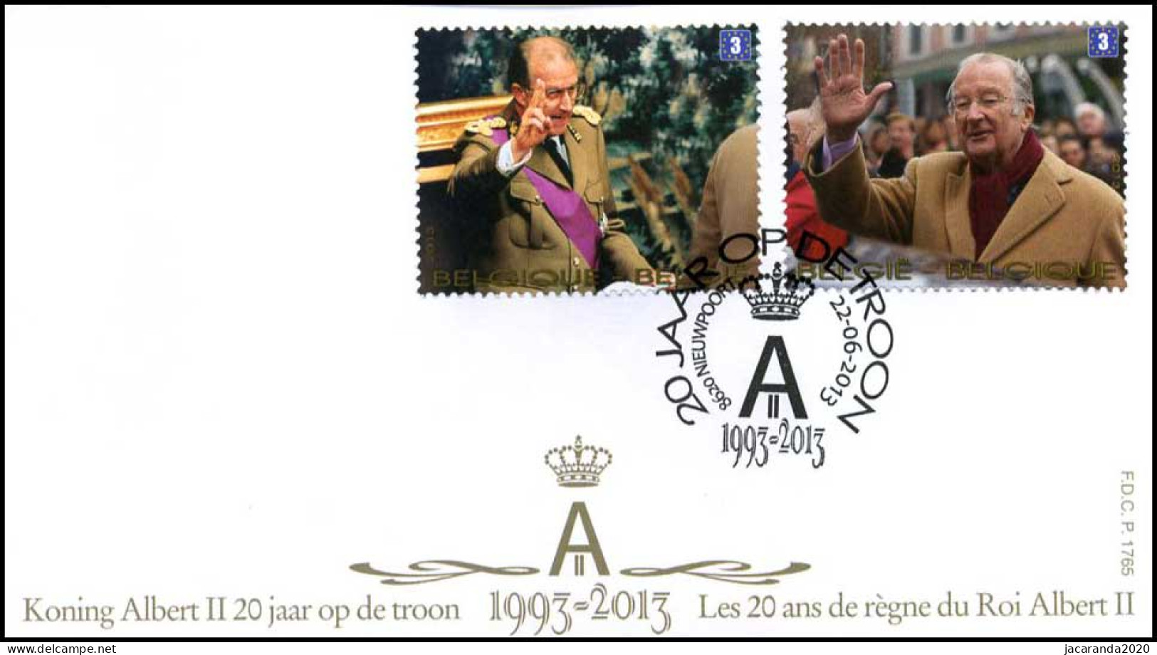 4350/51 - FDC - Koning Albert II - 20 Jaar Koningschap P1765 - 2011-2014