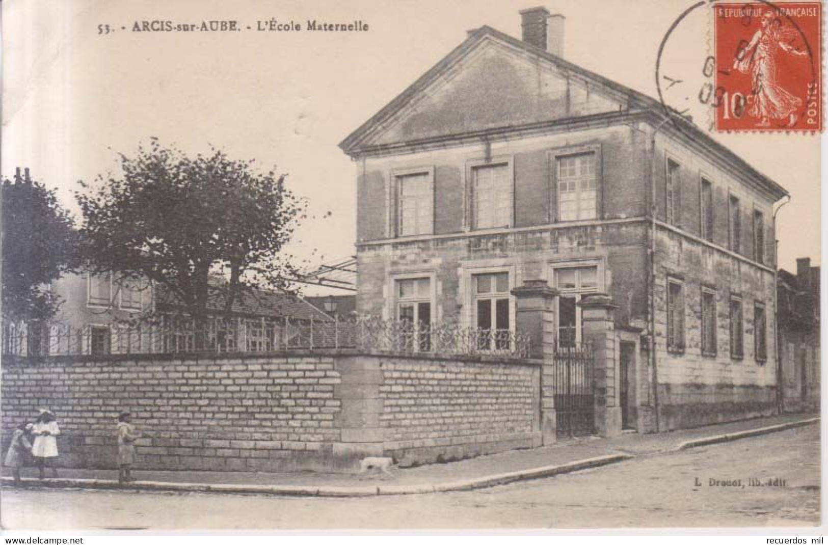 Arcis Sur Aube L'Ecole Maternelle   Carte Postale Animee 1919 - Arcis Sur Aube