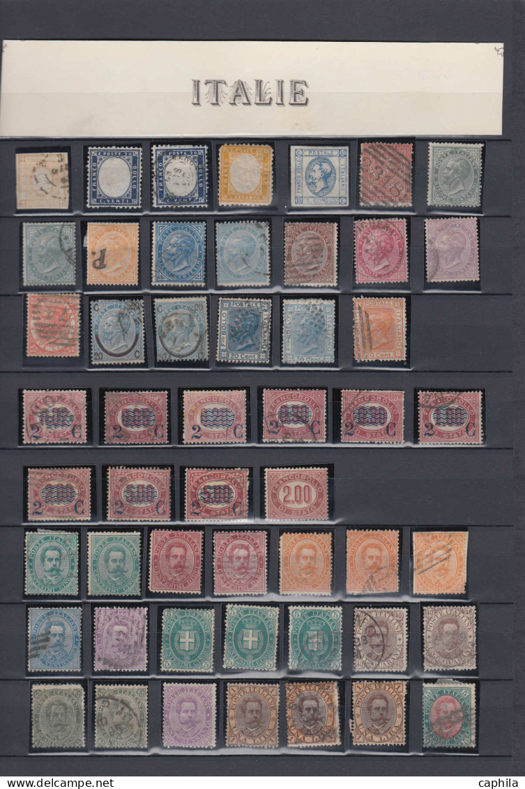- ITALIE, 1862/1905, X, Obl, Tous états, En Pochette - Cote : 4800 € - Sammlungen
