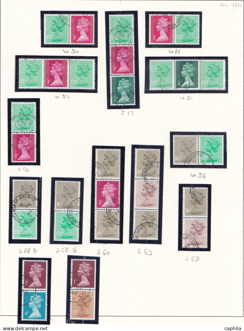 - GRANDE BRETAGNE, 1970/1992, Obl, Type Machin, combinaisons de carnets, en pochette, cote Michel: 1250 €