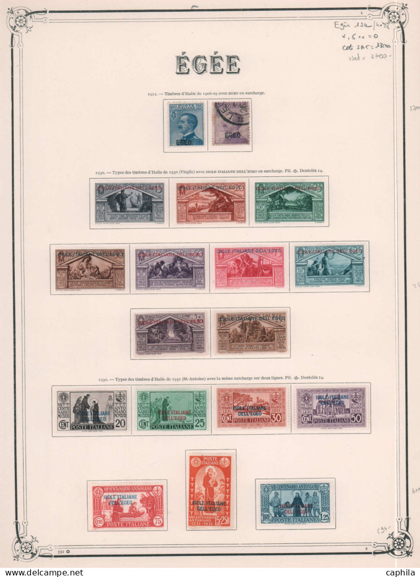 - EGEE, 1912/1940, X, 6ex Obl, En Pochette, Cote Sassone: 13 500 € - Egée