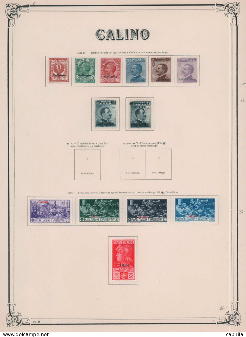 - EGEE, 1912/1940, X, 6ex obl, en pochette, cote Sassone: 13 500 €