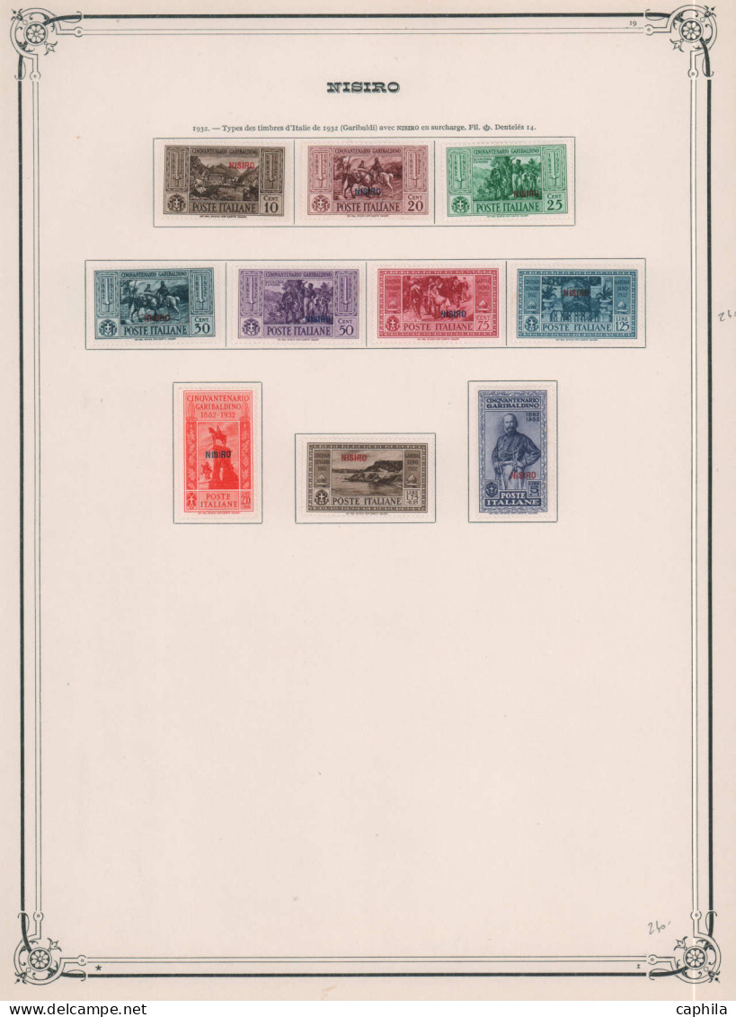 - EGEE, 1912/1940, X, 6ex obl, en pochette, cote Sassone: 13 500 €