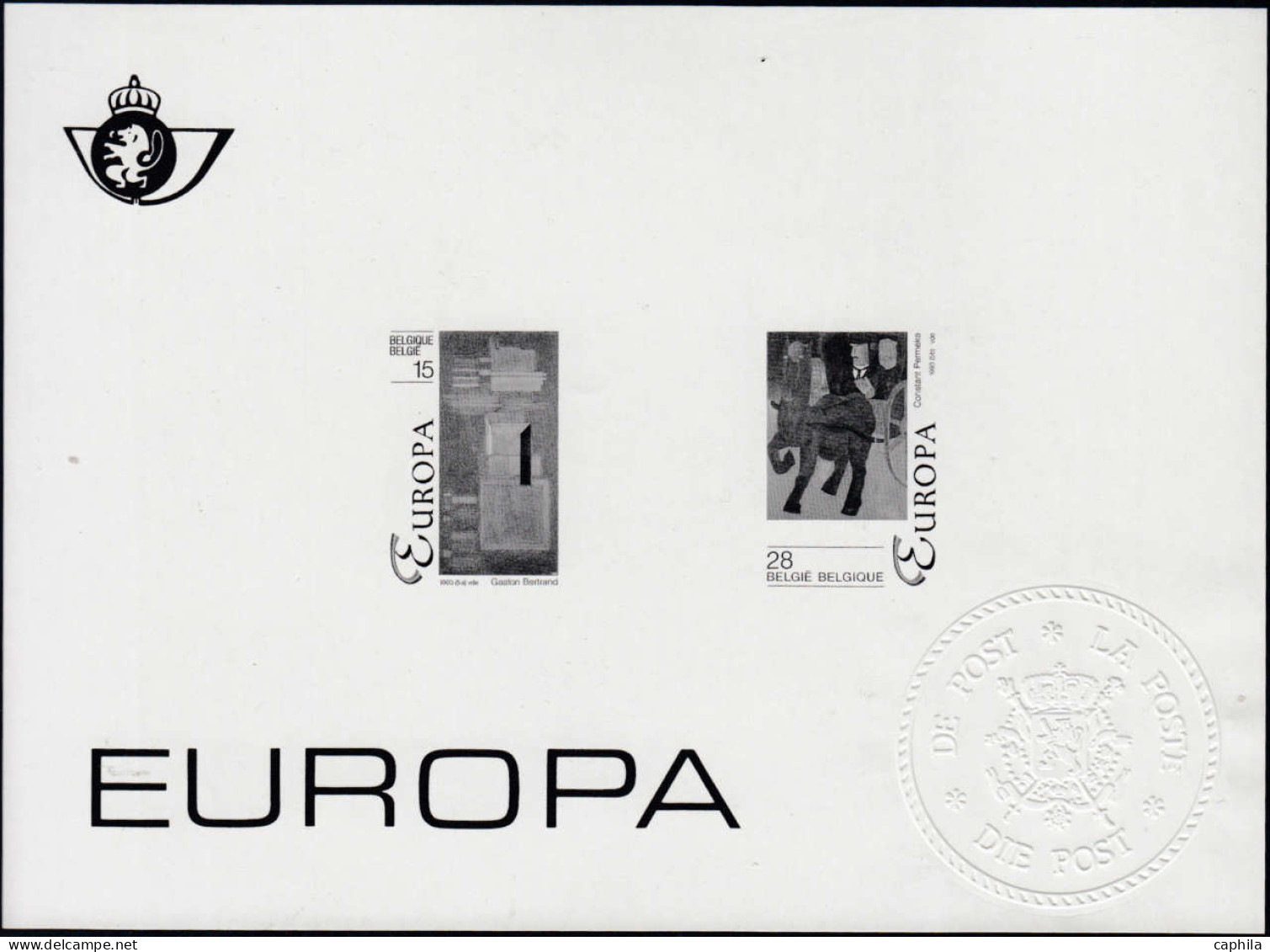 - BELGIQUE FEUILLETS NOIR ET BLANC, 1987/20113, (type ZW/NB), en pochette, cote COB: 420 €