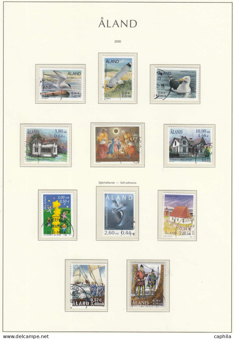 - FINLANDE ALAND, 1984/2015, oblitérés, n° 1/417 (sf 272) + carnets, sur feuilles Leuchtturm, en pochette - Cote : 1090 