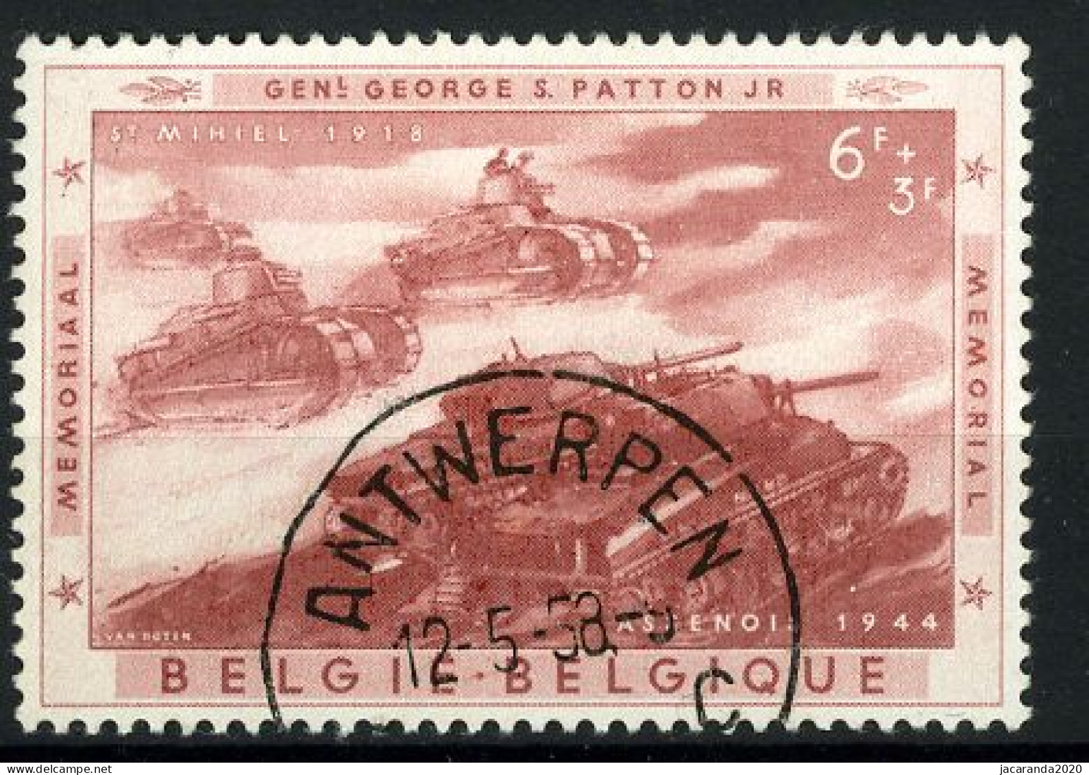 België 1036 - Memorial Generaal Patton - Sherman Tanks - Gestempeld - Oblitéré - Used - Usati