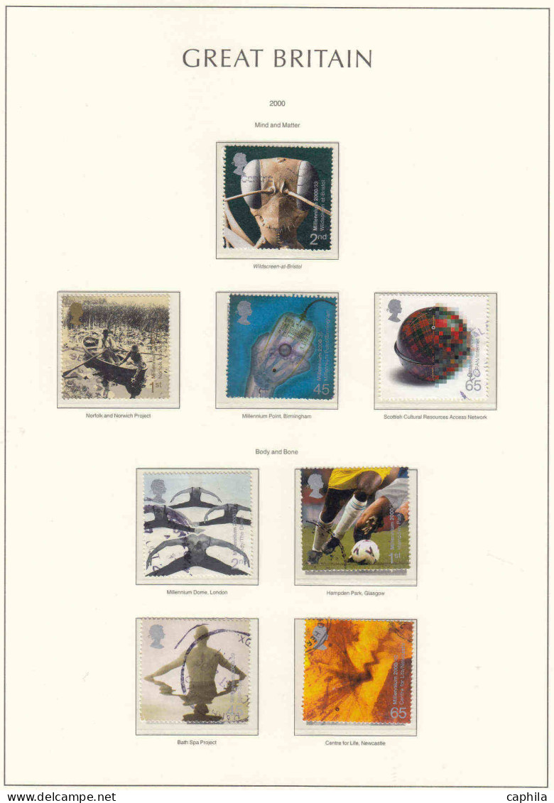 - GRANDE BRETAGNE, 2000/2009, oblitérés, entre les n° 2146 et 3097A + BF, en album Leuchtturm - Cote : 1100 €