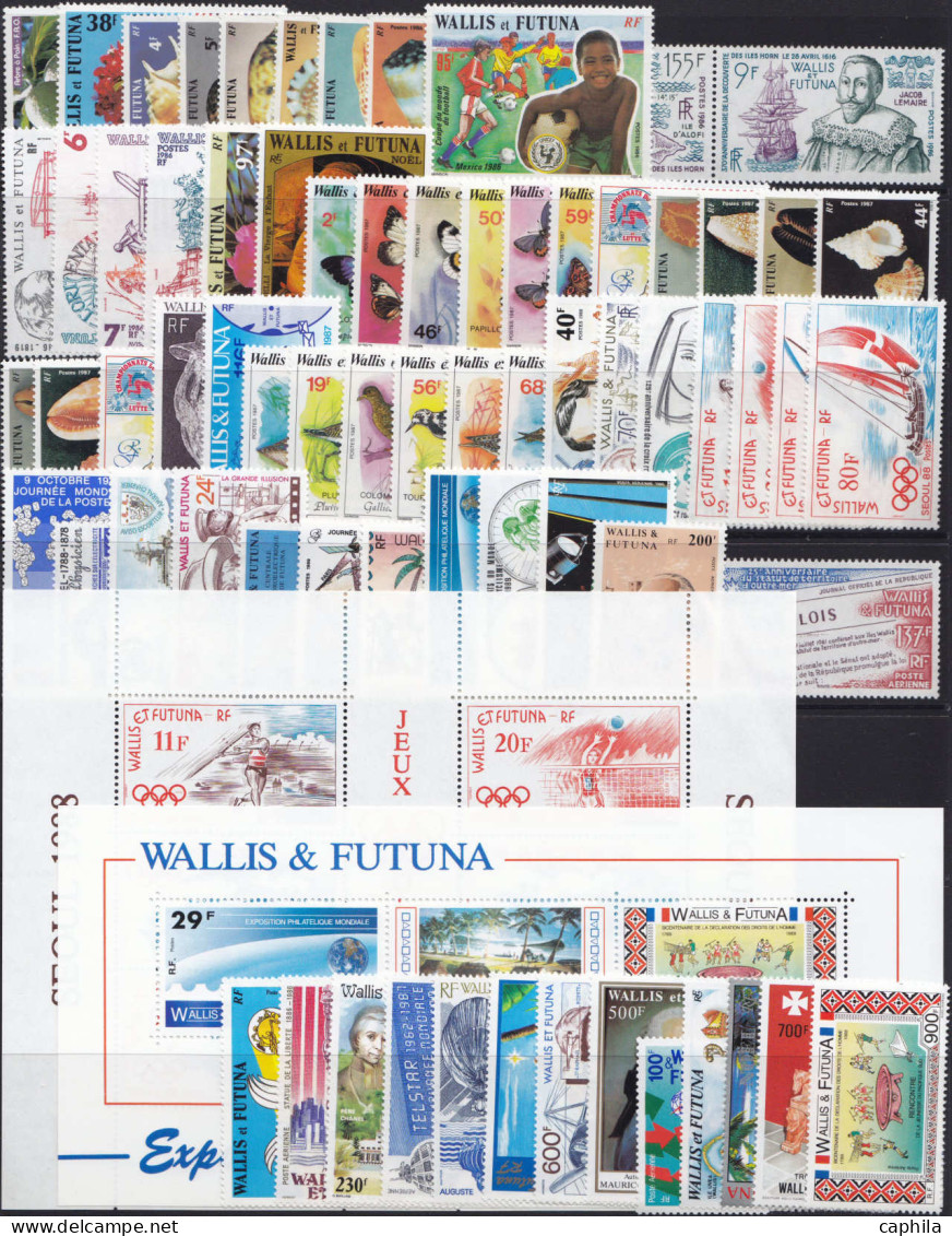 - WALLIS & FUTUNA, 1986/1989, XX, N° 335/390 + BF 3/4 + A 149/166, En Pochette - Cote : 300 € - Colecciones & Series