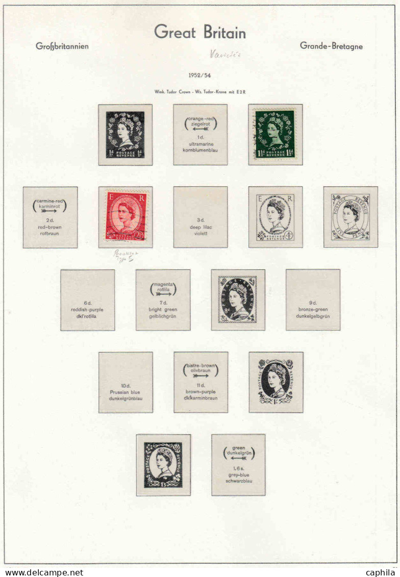 - GRANDE BRETAGNE, 1952/1979, Oblitérés, N° 262/921 + BF 1/2, En Album Leuchtturm - Cote : 1600 € - Sammlungen